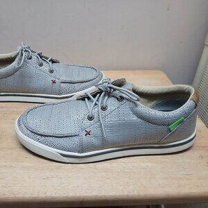 Twisted X Hooey Mens Ecotwx Shoes Gray Brown Size 10 M Casual Work Boat MHYC009